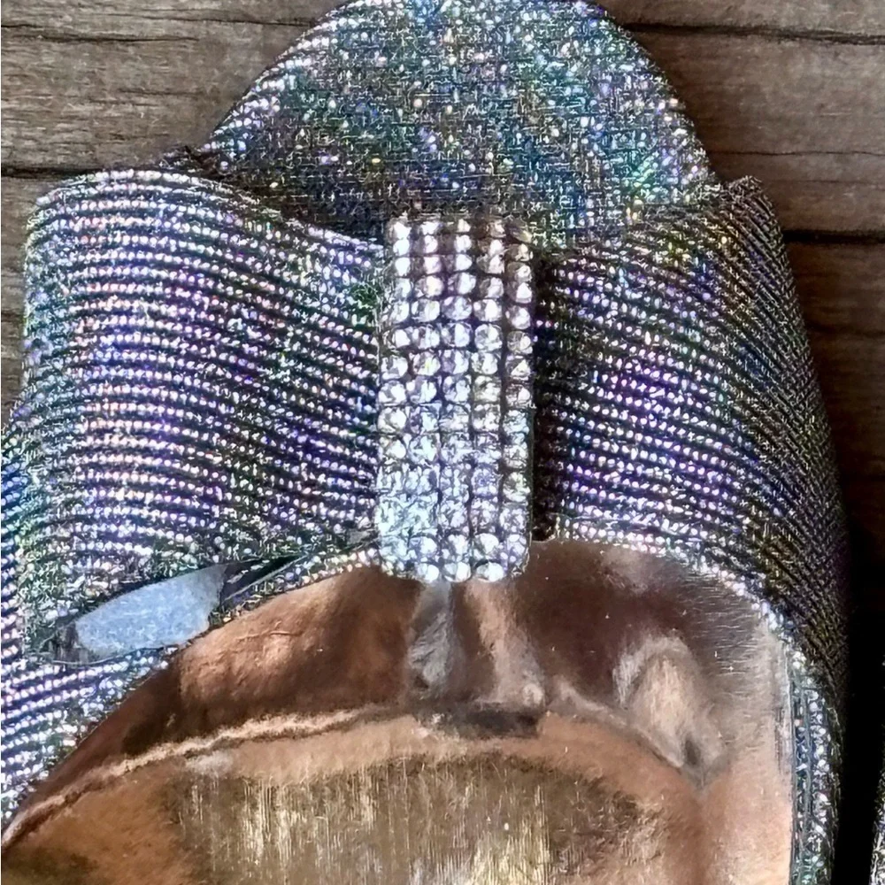 J RENEE Skylar Sparkle Shimmer Pewter Silver Heels Open Toe Pumps Sz 10M NEW - Picture 5 of 8